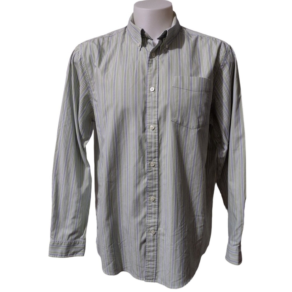 Eddie Bauer Shirt XL Mens X-Large Long Sleeve Button Up Relaxed Fit Stripes Nice